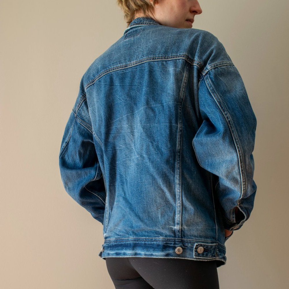 American Eagle Outfitters Oversized Denim Jacket, Size XS - Picture 2 of 2